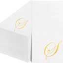 BUCLA 100PCS Gold Monogram Paper Napkins Letter S - Disposable Paper Napkins Elegant Metallic Golden Foil Gold Paper Napkin for Wedding, Birthday Party&Thanksgiving