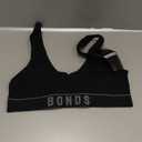 Bonds Seamless Stretch Rib Bralette with V-Neck for Women (Large, Black)