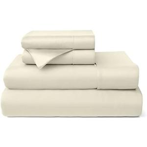 Cosy House Collection 100% Rayon Derived from Bamboo Bed Sheet Set - Cooling, Breathable, Silky Soft 4-Piece Deep Pocket Bedding Set (California King, Cream)