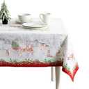 Maison d' Hermine Table Cloth Rectangle Table 100% Cotton 54 x 72 Inches Fall Tablecloth Reusable Everyday Use for Thanksgiving Christmas Decorations Dining Farmhouse Party (Christmas Tradition)
