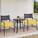 MTMR Outdoor Chair Cushions Set of 2, 19x19 Waterproof Wicker Seat Cushions for Patio Furniture, Tufted Outdoor Replacement Furniture Pad for Porch Lawn Wicker Desk Dining Rocking Chair, Yellow