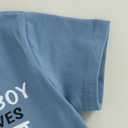 Baby Boy Cute Letter Short Sleeve Shirt Top Elastic Waist Shorts Toddler Summer Outfits (Blue Just A Boy Who Loves Tractors, 6-12 Months)