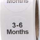 White Circle 3-6 Months Clothing Size Stickers for Retail Apparel 0.75 Inch 500 Total Adhesive Labels