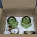 BYOLIIMA 2-Lights Gold Wall Sconce with Green Glass Shades Modern Mid Century Bathroom Vanity Wall Light Fixtures Industrial Brushed Brass Wall Lamp for Bedroom Mirror Living Room