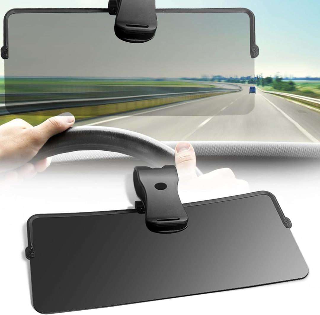 Sun Visor Extender for Car, Universal Sun Visor for Car Easy to Install, UV400 Anti-Glare Protects from Glare/UV Ray/Stray Light/Snow Blindness for Safe Driving, Clip on/Adjustable Angle