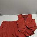 Milumia Women's Plaid Skirt Sets 2 Piece Outfits Blazer Vest Top and Pleated Mini Skirt Suit, Multicolor, Medium