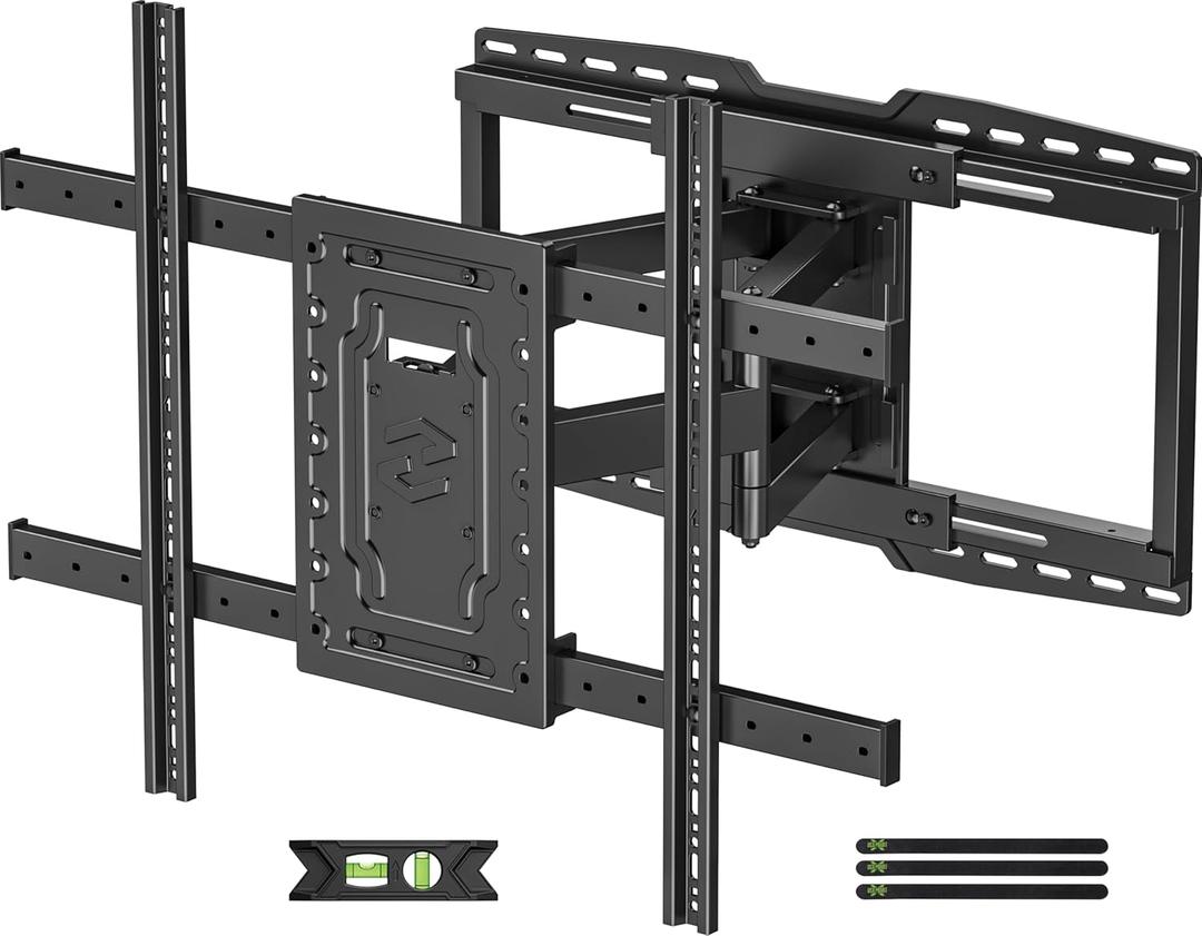 USX MOUNT 8" Sliding Design/Heavy Duty Full Motion TV Wall Mount for 32-110" TVs, Ultra-Large Dual Arm Mount for 16/18/24" Studs with Swivel,Tilt&Level/Preassembled, Max VESA 800x600 up to 165lbs