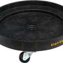 ELAFROS 30 Gallon and 55 Gallon Heavy Duty Plastic Drum Dolly  Durable Plastic Drum Cart 900 lb. Capacity- Barrel Dolly with 5 Swivel Casters Wheel,Black (1 Pack)