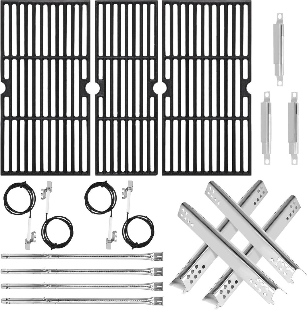 Grill Parts for Charbroil Performance 475 4 Burner 463347017 463377017 463342119 18" Grill Grates Burner Heat Plates for Char Broil 463335517 463376017 463377319 463275517 Gas Grill Replacement Parts