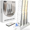 EZVALO 3-Pack Under Cabinet Lighting with Charging Station, 2000mAh Rechargeable Wireless Motion Sensor Lights, 3 Color Temps, Dimmable, Timer, Magnetic, with Remote Control for Kitchen, Closet
