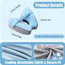 Memory Foam Knee Pillow for Side Sleepers, Blue with Adjustable Strap for Hip & Spine Alignment, Relieves Sciatica, Back & Joint Pain, Leg Cushion for Comfortable Sleep
