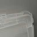 IRIS USA 54 Qt Stackable Plastic Storage Bins with Lids, 6 Pack - BPA-Free, Made in USA - See-Through Organizing Solution, Latches, Durable Nestable Containers, Secure Pull Handle - Clear