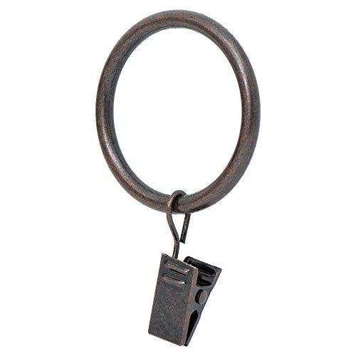 Ivilon Drapery Curtain Clip Rings - Clips Ring for Curtain Panels 1.7", Set of 14 - Oil Rubbed Bronze (ORB)