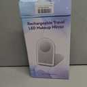 FUNTOUCH Rechargeable Travel Makeup Mirror with Lights,Portable Lighted Compact Mirror with Small 10X Magnification,3 Color Lighting, Dimmable Touch Screen, Tabletop LED Folding Cosmetic Vanity Mirror