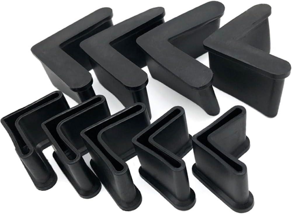 16 Pcs 1" x 1" (25mm x 25mm) L Shaped Rubber Angle Iron Caps, Furniture Angle Iron Foot Pads Furniture Rubber Leg Covers, Black