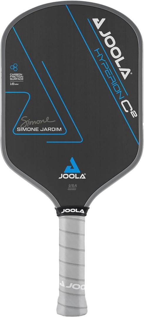 JOOLA Pickleball Paddle - Simone Jardim Aero Curve Hyperion Shape - Charged Surface Technology - Balanced w/Power and Feel - Carbon Fiber Pickleball Paddle - USAPA Approved (16mm)