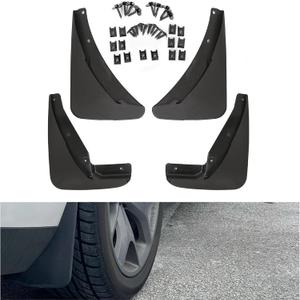 HECASA Heavy Duty Mud Flaps Guards Compatible with 2015-2023 Dodge Challenger Replacement for 82214141 82214142 Black Mud Guards Splash Molded Front & Rear 4Pcs