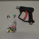 Short Pressure Washer Gun with 1/4" Quick Connector, 4350 PSI High Pressure Washer Gun with 5 Spray Nozzle Tips, 3/8'' Male Plug and M22-14/15mm Fittings, Power Washer Gun Compatible with Foam Cannon