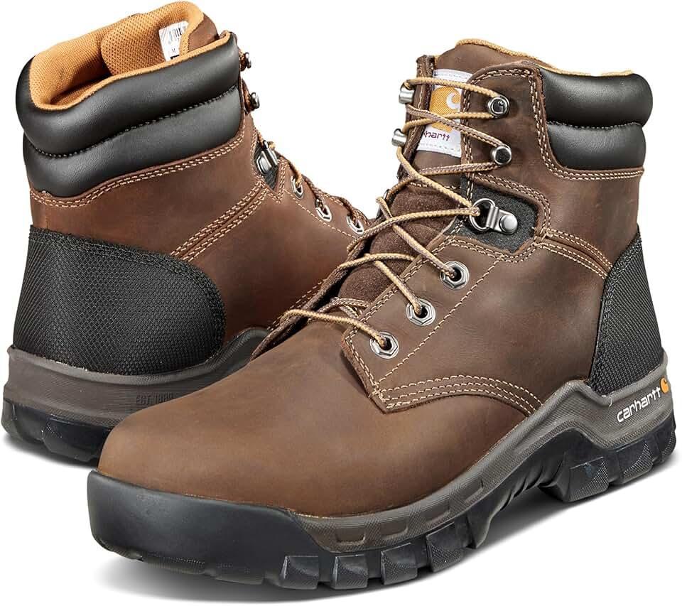 Carhartt Rugged Flex 6” Composite Toe Work Boots for Women - Lightweight, Moisture-Wicking, and Cushioned Comfort, 6