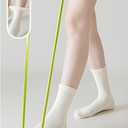 5 Pairs Women's Mid Calf Yoga Socks Non Slip Five Toe Medium Cushion Cotton, Dot Rubber Sole for Pilates, Dance, Barre, Gym Girl's Barefoot Soft Boot Socks