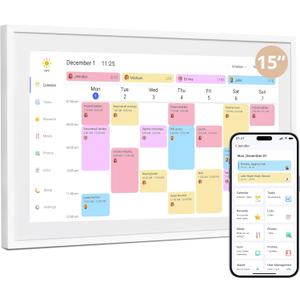 Dragon Touch 15.6" Digital Calendar Chore Chart  1080P Full HD Interactive Touchscreen, Smart Family Planner, Hearth Display Digital Calendar Wall & Desk Mountable for Seamless Scheduling