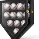 Baseball Display Case UV Protection Clear Acrylic Base Ball Box with Solid Wood Base, Baseball Stand for Autographed Ball Ideal Gift
