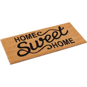 Ecomills Home Sweet Home Coco Coir Door Mat, 22" x 47" x 0.5" - Non Slip Backing, Elegant Front Entry Mat, Natural, Indoor Outdoor, Low Profile, Easy to Clean, Durable Heavy Duty Rug (1'10" x 3'11" (Rectangular)) Ecomills Home Sweet Home Coco Coir Door Mat, 22" x 47" x 0.5" - Non Slip Backing, Elegant Front Entry Mat, Natural, Indoor Outdoor, Low Profile, Easy to Clean, Durable Heavy Duty Rug (1'10" x 3'11" (Rectangular))
