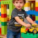 Funnycokid Big Brother T Shirt for Toddler Boys Tee Construction Promoted Short Sleeve 1-6 Years (Gray)