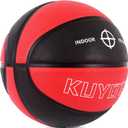 KUYOTQ Kids Toddler Youth Adult Size 3/4/5/6/7 Basketball 22/25.5/27.5/28.5/29.5" Thickened Rubber or Faux Leather Indoor Outdoor Basketball for Boys Girls Womens Mens Basket Ball Gifts (Red and Black Thickened Rubber)