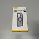 Lamicall Magnetic Case for iPhone 15 Pro Max, for Magsafe - [Diamond Textured Anti-Slip Edge] [Military Grade Shockproof Protection] Translucent Hard Slim Magnet Protective Cover (Black)