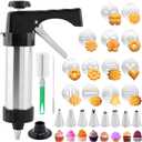 Cookie Press Gun Kit, Spritz Cookie Press for Baking Icing Gun with 13 Cookies Discs and 8 Piping Tips for DIY Christmas Cookies, DIY Biscuit, Decorating Baking Supplies
