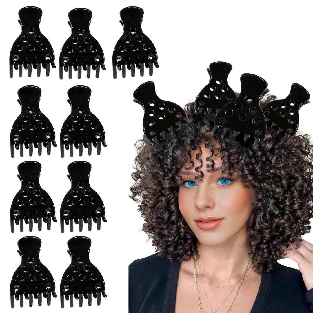 10 Hair Volume ClipRoot Clips for Curly Hair Volume and Claw Clips for Thick Hair, Root Lifter for Bounce Curl (Black)