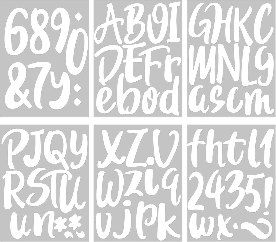 Outus 576 Pieces 8 Sheets Letters Stickers Self Adhesive Vinyl Letter for Graduation Cap Alphabet Number Stickers Mailbox Numbers Sticker, Decals for Classroom Decor Sign Door(White,6 Inch)
