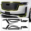 BOGAR TECH DESIGNS for Cadillac Escalade 2021-2024 Front Chrome Delete Precut Vinyl Trim Overlay, Gloss Black Blackout Look