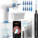 Electric Ear Wax Removal with 1080P Ear Camera, Water Powered Ear Cleaner with 4 Mode Settings, 10 Tips, Wireless Otoscope with 6 LED Lights, 8 PCS Earwax Removal Kit Set