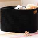 UBBCARE 1 Pack Storage Baskets for Organizing, Shelf Baskets with Handles, Woven Storage Baskets for Bookcase/Cube Shelf/Closet, 10"L x 10"W x 12"H, Black