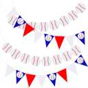 Zonon 4 Pieces Baseball Party Decorations Baseball Banner Sports Ball Birthday Party Paper Garland(Baseball Style)