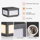 Outdoor Modern Post Light, 9.84" Square Hard Wired Pillar Lights, Grey Column Lighting 100-240V AC Waterproof LED 3000K Warm Posts Lamp Lantern for Patio Driveway Entrance Deck Garden Decoration