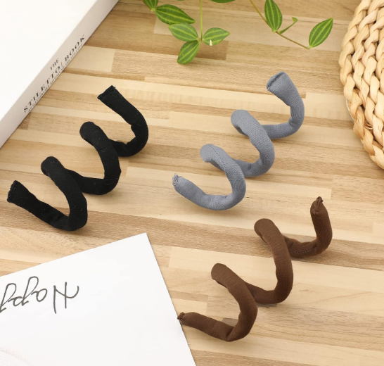 Hoteam 3 Pieces Spiral Lock Hair Tie Dreadlocks Iron Wire Embedded Hair Ties Bulk Ties for Women & Men Spiral Lock Hairs Tie Bendable Holders for Curly Thick Style Hairs Valentine(Black, Gray, Brown)