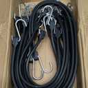 XSTRAP STANDARD 20 Pack Multiple Size Natural Rubber Tarp Bungee Straps 100% EPDM Tie Down Cords with S Hooks Heavy Duty Ideal for Securing Tarps
