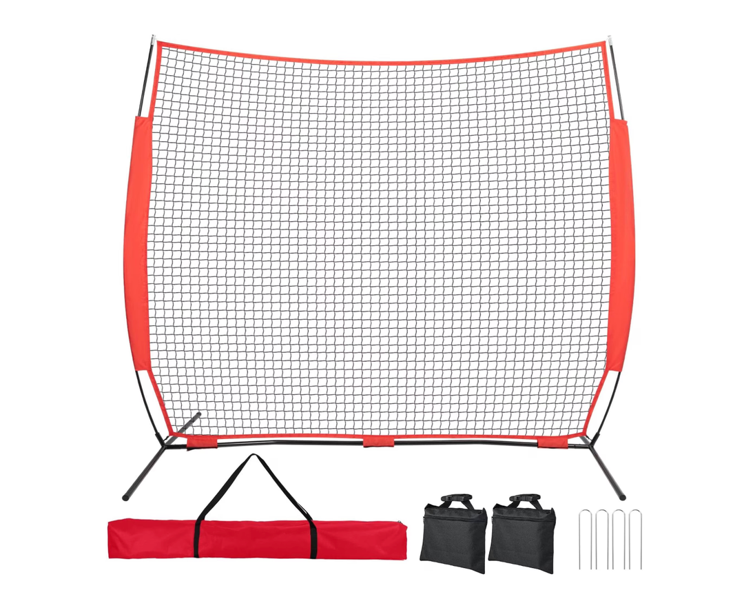 7x7ft /10x16ft /10x20ft Portable Sport Net with Handbag and 12 Ground Nails. Stable Backstop Net for Softball, Lacrosse, Soccer, Baseball. Ball Stop Equipment for Backyard Garden TrainingOnly Block