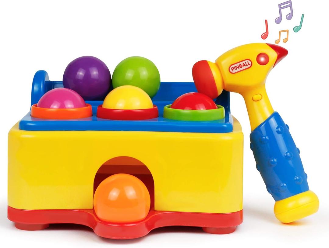 Bambiya Ball Popper Game with Hammer Toy –Baby Toy with Fun Lights and Sound Effects – Hours of Fun and Skills Development with This Baby Ball Toy for Kids 3+ Year Old