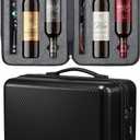 Wine Travel Suitcase for 4 Standard Wine Bottles - 360-degree All-around Protection Bottle Luggage for Airplane, Car, Outdoor Carrying - Impact Resist, Sturdy, Waterproof Wine Bottle Protector Case