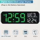 Peakeep Large Display Digital Alarm Clock for Bedrooms, Date Day of Week Desk Table Clocks for Living Room Office, Dimmable Plug in Electric Clock, 5 Volumes, Loud, Auto DST