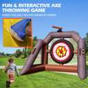 OZIS Inflatable Axe Throwing Game with 16 Axes and 8 Toss Ball Inflatable Ball Toss Target Dart Board for Backyard Team Birthday Party Events Outdoor Indoor