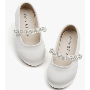 Felix & Flora Girls Toddler Little Ballet Shoes - Flower Girls Mary Jane Flats Dress Shoes Party Wedding  5