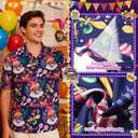4th of July Shirt for Men,American Flag Shirts,Tie Dye Shirts,Hawaiian Shirt for Independence Day Holiday (Purple, L)