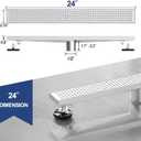 Neodrain 24" Linear Shower Drain, Brushed 304 SS Bathroom Linear Drain,cUPC