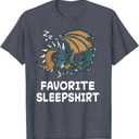 Dragon Dragons Nap Sleeping Sleep Pajama Nightgown T-Shirt, Small 