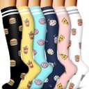 Bluemaple 6 Pack Copper Compression Socks for Women and Men Circulation-Best Support for Medical, Running,Nursing,Athletic (Large-X-Large)